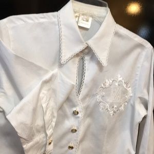 Margaretha Ley initialed long sleeved blouse